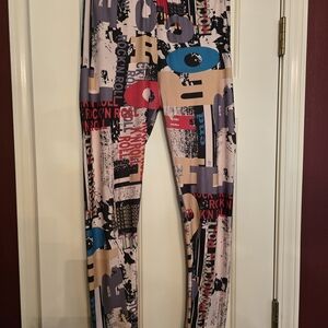 NEW Rock 'N ROLL Vibrant Graphic Print Women's Leggings